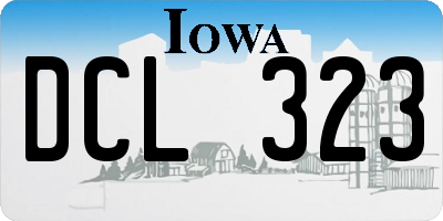 IA license plate DCL323