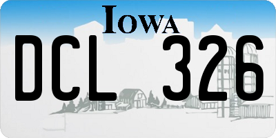 IA license plate DCL326