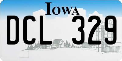 IA license plate DCL329