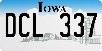 IA license plate DCL337