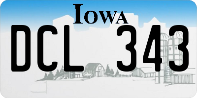 IA license plate DCL343