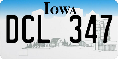 IA license plate DCL347