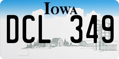 IA license plate DCL349