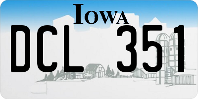 IA license plate DCL351