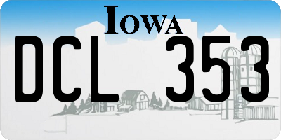 IA license plate DCL353