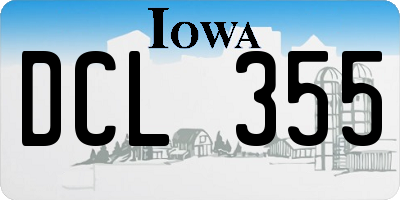 IA license plate DCL355