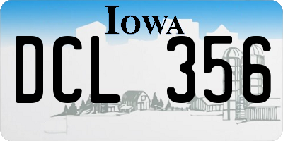IA license plate DCL356