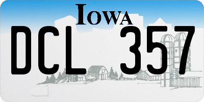 IA license plate DCL357