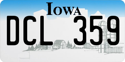 IA license plate DCL359