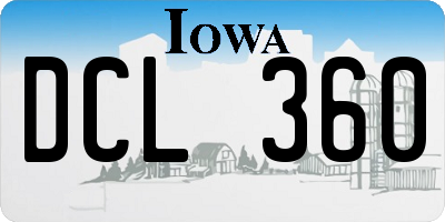 IA license plate DCL360