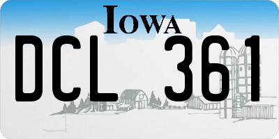 IA license plate DCL361