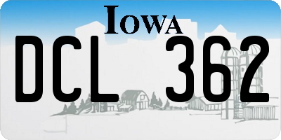 IA license plate DCL362