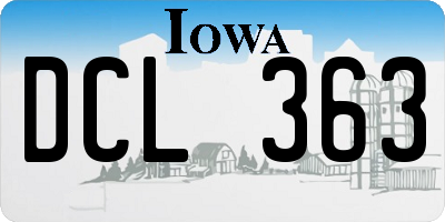 IA license plate DCL363