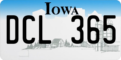 IA license plate DCL365