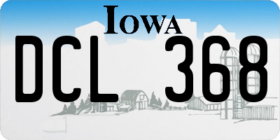 IA license plate DCL368