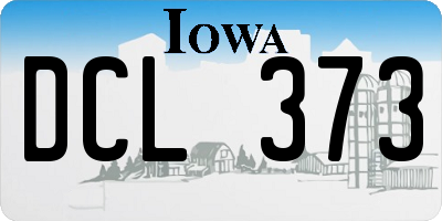 IA license plate DCL373