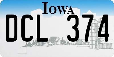 IA license plate DCL374