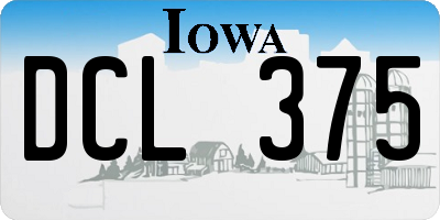 IA license plate DCL375