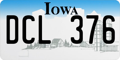 IA license plate DCL376