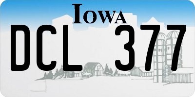 IA license plate DCL377