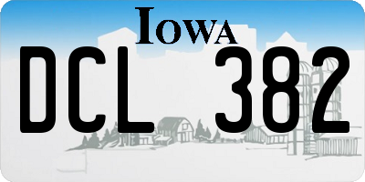 IA license plate DCL382