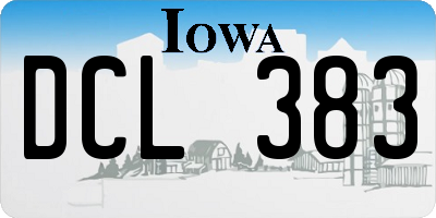 IA license plate DCL383