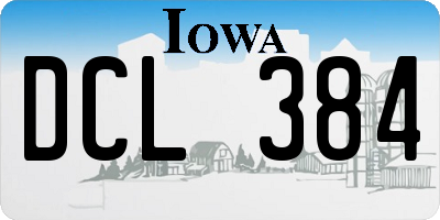 IA license plate DCL384