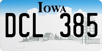IA license plate DCL385