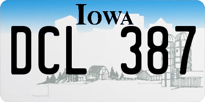 IA license plate DCL387