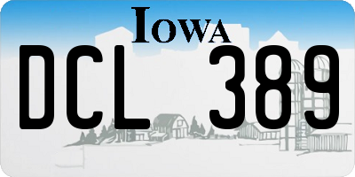 IA license plate DCL389