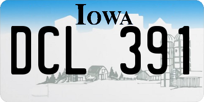 IA license plate DCL391