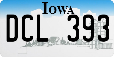 IA license plate DCL393