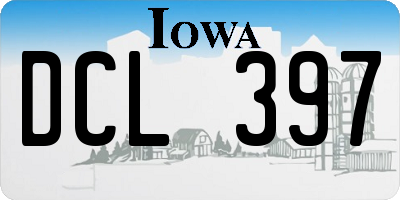 IA license plate DCL397