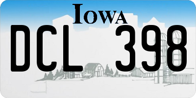 IA license plate DCL398