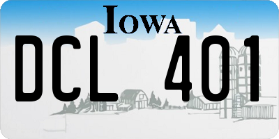 IA license plate DCL401