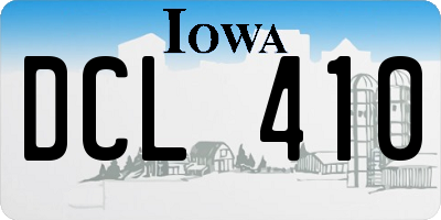 IA license plate DCL410