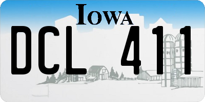 IA license plate DCL411