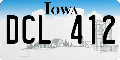 IA license plate DCL412
