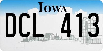 IA license plate DCL413