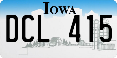 IA license plate DCL415