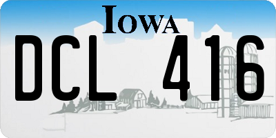 IA license plate DCL416