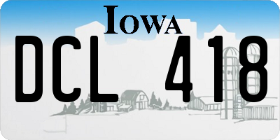 IA license plate DCL418