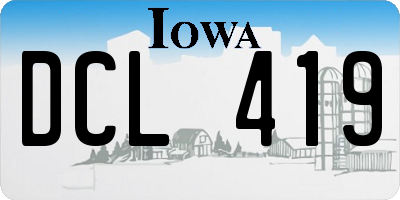 IA license plate DCL419