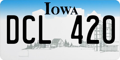 IA license plate DCL420
