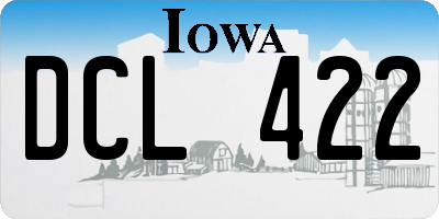 IA license plate DCL422