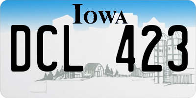 IA license plate DCL423