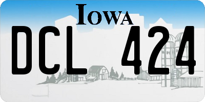 IA license plate DCL424