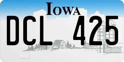 IA license plate DCL425