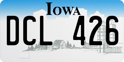 IA license plate DCL426