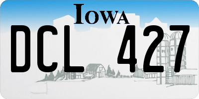 IA license plate DCL427